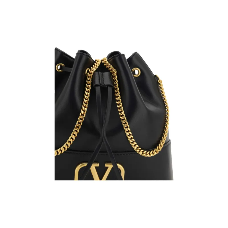 Valentino GARAVANI Calfskin Shoulder Bag Mini Unisex Black-3