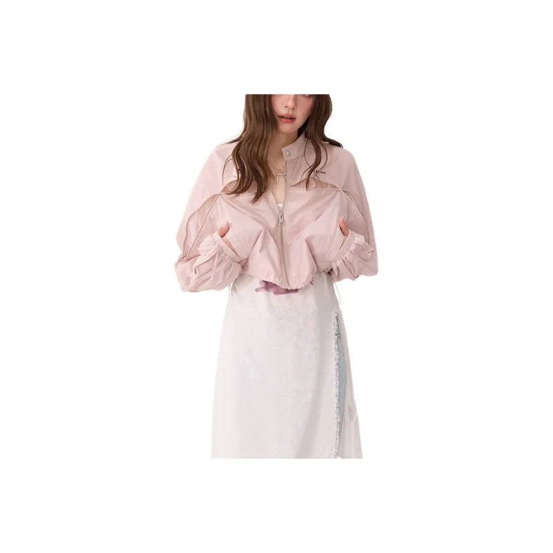 CHUU Cropped Coats Women's Gray Pink-1