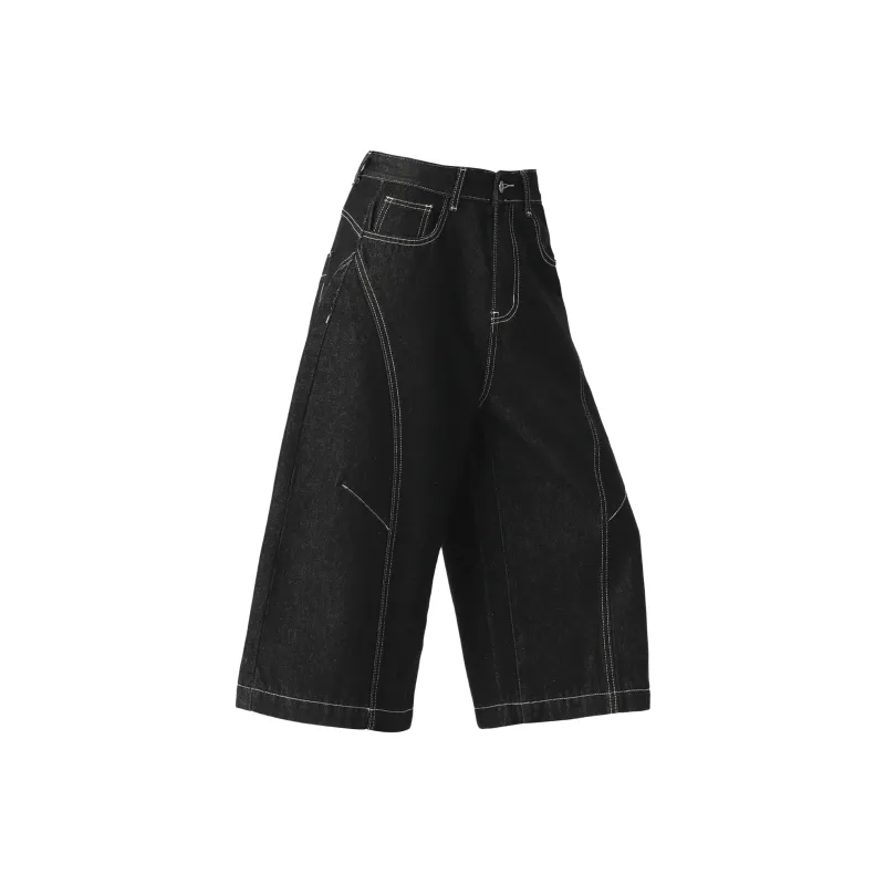 SCRM Denim Shorts Unisex Original Denim Black-0