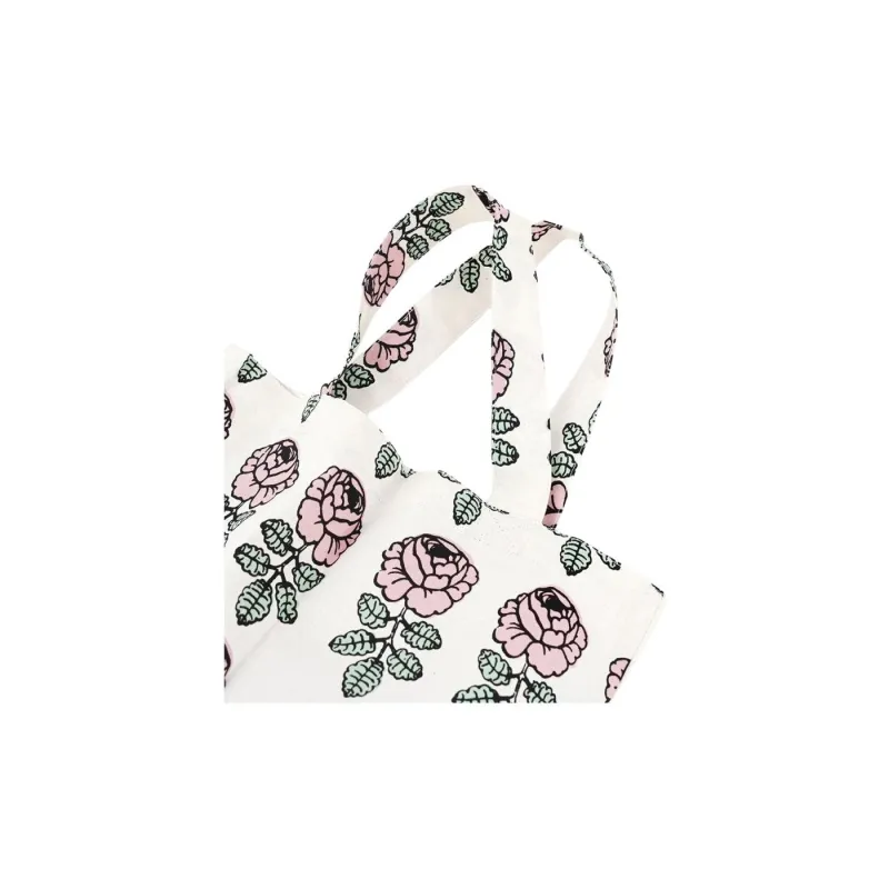 Marimekko Cotton Tote Bag, Shopping Bag, Handbag Women's White & Multicolor-4