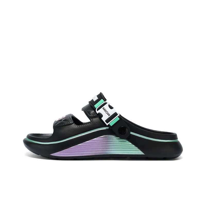 MIIOW Slide Slippers Unisex Black/Khaki/White-0