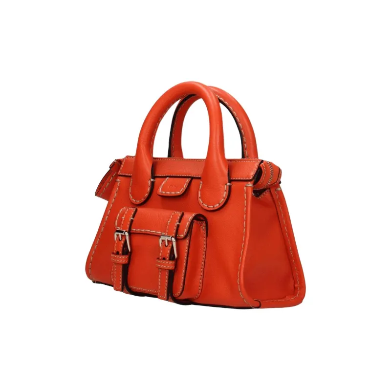 Chloe Chloé Handbag Edith Cow Leather Handbag Medium Size Women's Orange-3