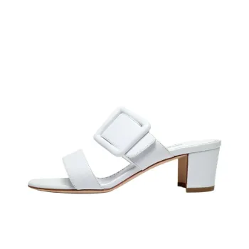 MANOLO BLAHNIK Slip Resistant Slide Slippers 5cm Women's White