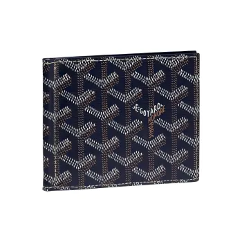 GOYARD Saint-Thomas Canvas With Leather Wallet Unisex Marine Blue