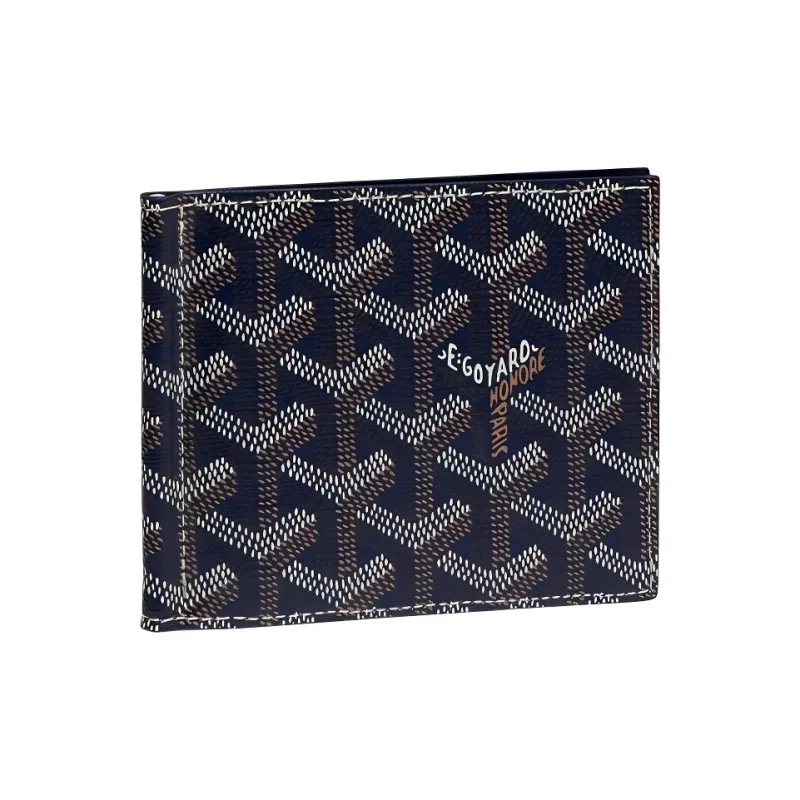 GOYARD Saint-Thomas Canvas With Leather Wallet Unisex Marine Blue-0
