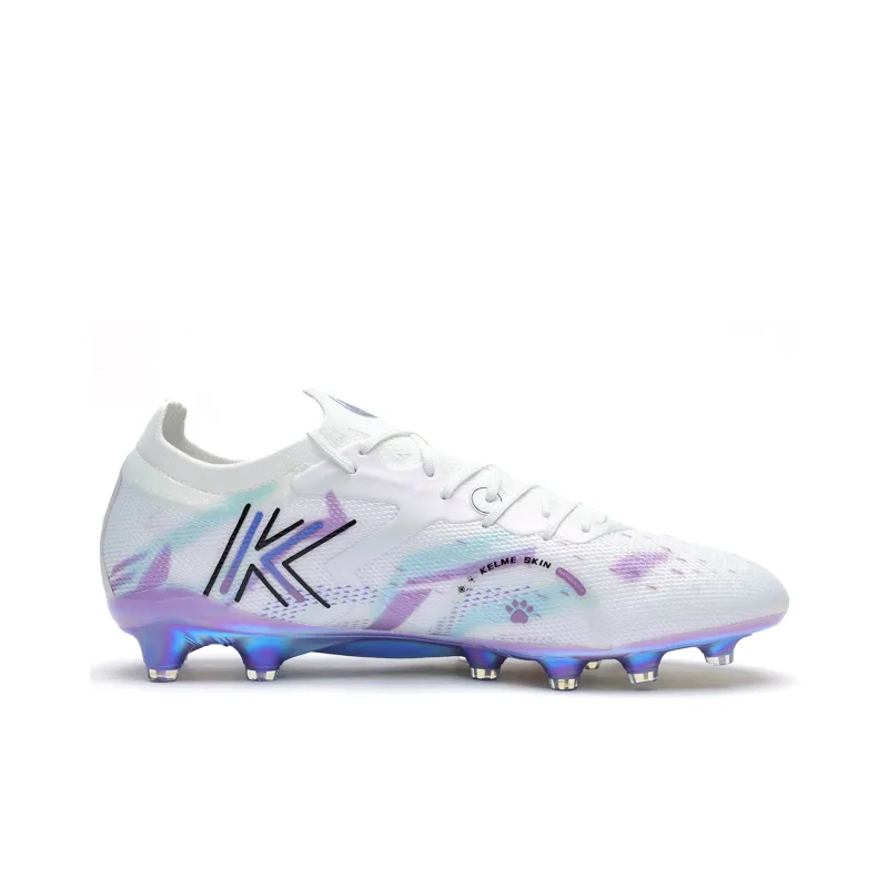 KELME Ji Di 5.0 FG Firm Ground Cushioning, Rebound, Slip Resistant Soccer Shoes Unisex White Multicolor Flagship-1