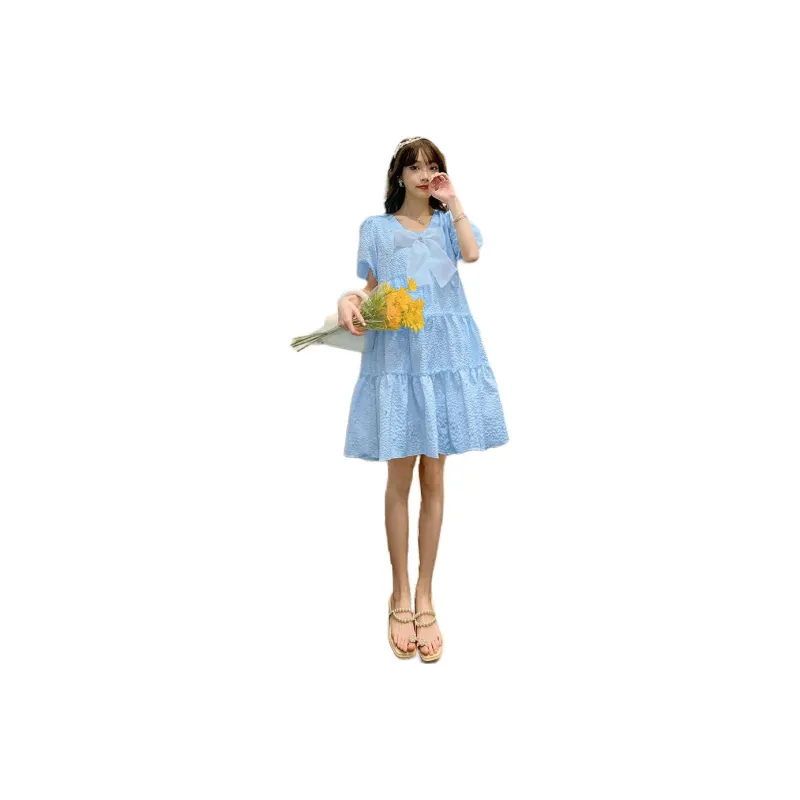 Mu Qingqing Short Sleeved Dress Women's-0