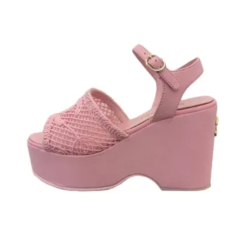 CHANEL 25P Spring Summer One Strap Sandals 10cm Women's Pink