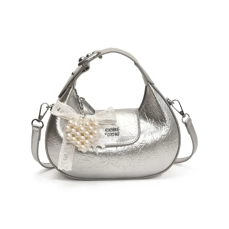 Meow In The Grass PU One Shoulder Handbag Women's Purple/Yellow/Silver/Black/White-12