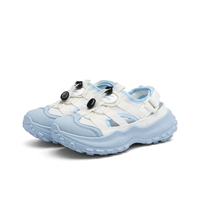 Warrior Anti Slip Wear Resistant River Trekking Shoes Women's Beige Blue-2