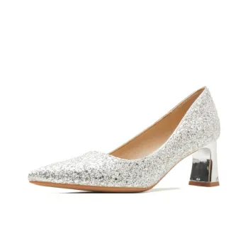 GOSO Chunky Heel High Heels 6CM Women's Silver