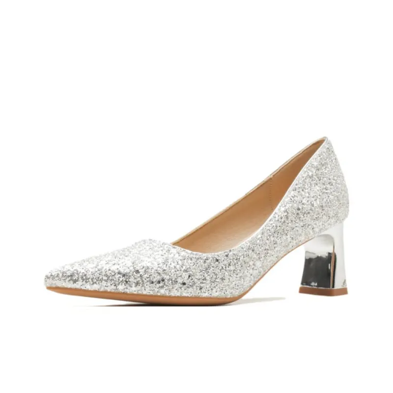 GOSO Chunky Heel High Heels 6CM Women's Silver-0