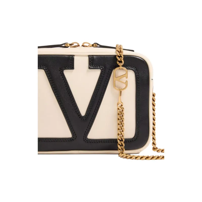 Valentino GARAVANI Leather Shoulder Bag Women's Yellow & Black-4