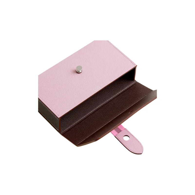 HERMES Calfskin Clutch Women's Pink & Brown-2