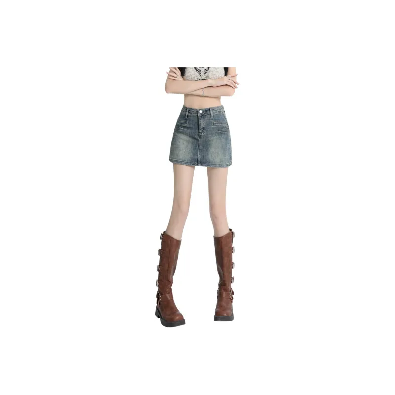 YINLEI Denim Short Skirts Women's-0
