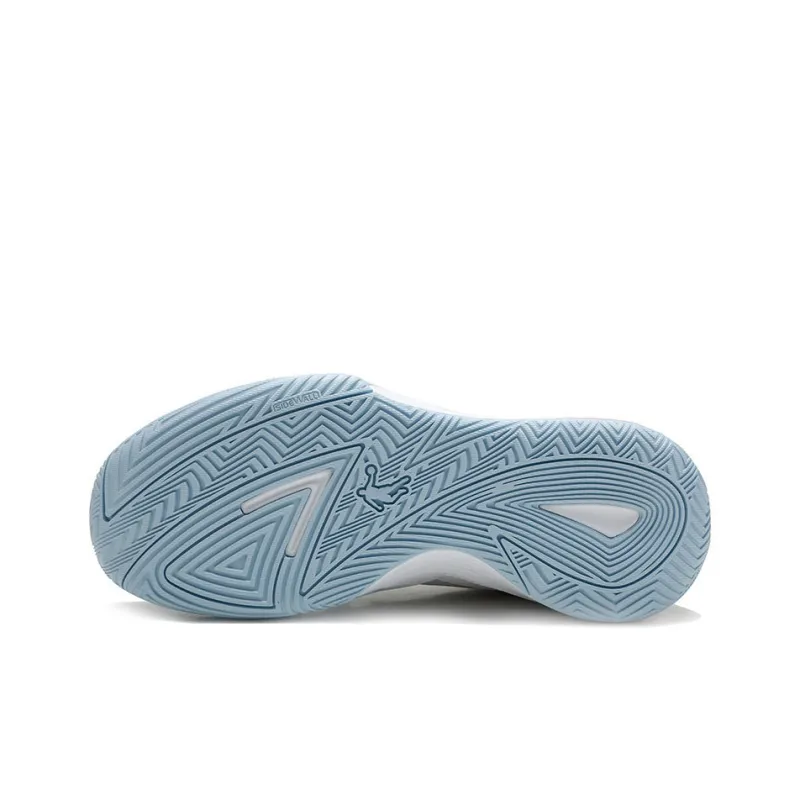 QIAODAN Slip Resistant Abrasion Resistant Shock Absorbers Low Top Basketball Shoes Men's White Blue-5