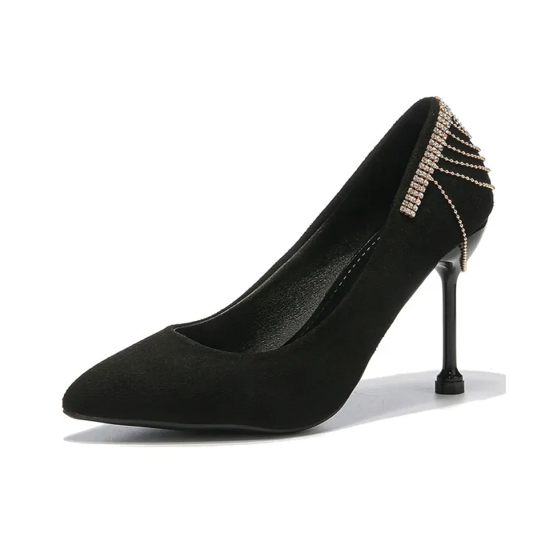 Medd Fashion Apparel Stylish Individual Comfort Versatile Premium Queen Slim Heel High Heels Women's Black-0