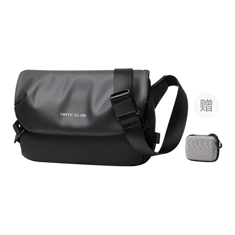 MOYYI PVC Messenger Bag, Shoulder Bag, Crossbody Bag Tubas Unisex Black-10