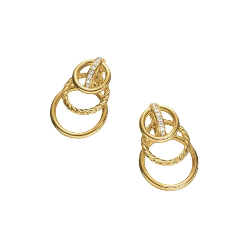 David Yurman 18K Gold Dy Mercer® Diamond Earrings-1