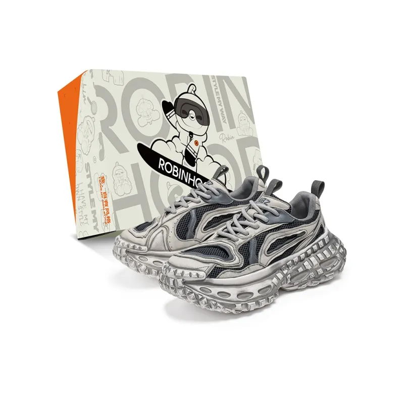 ROBINHOOD Cushioning, Slip Resistant, Abrasion Resistant, Coverage, Support Low Top Chunky Sneakers Men's-9