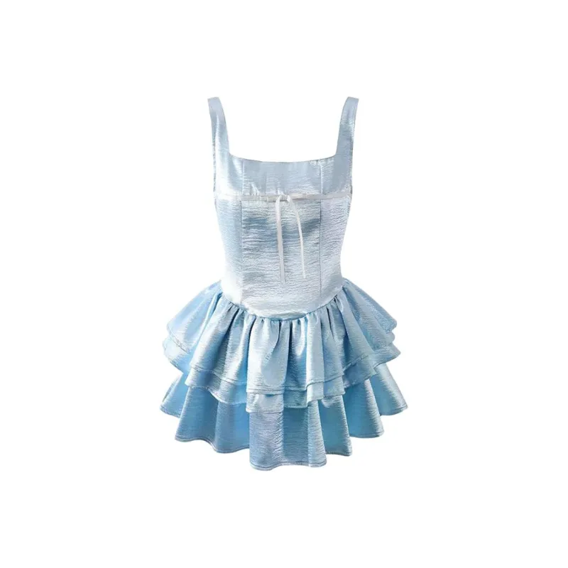 Seeeemi Slip Dresses Women's Ice Blue-2