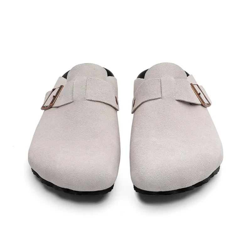 KUNGFUDEER Rubber Sole Abrasion Resistant Slip Resistant Closed Toe Slippers Men's-35