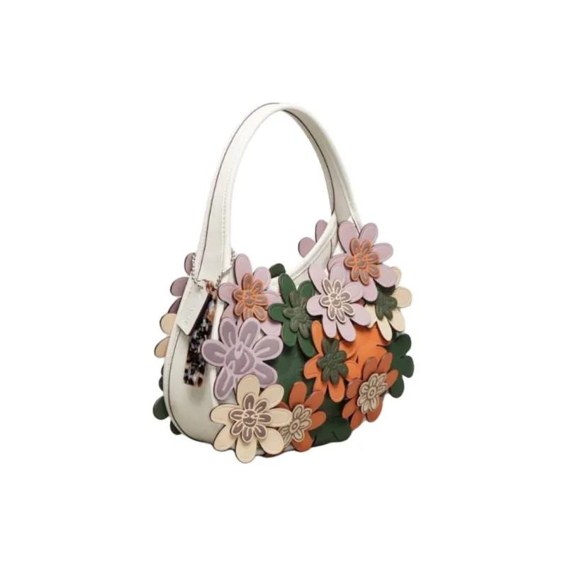 COACH Ergo Leather Handbag Medium Size Women's Ivory Multicolor-1