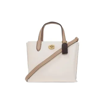 COACH Cow Leather Handbag Women's Cream White