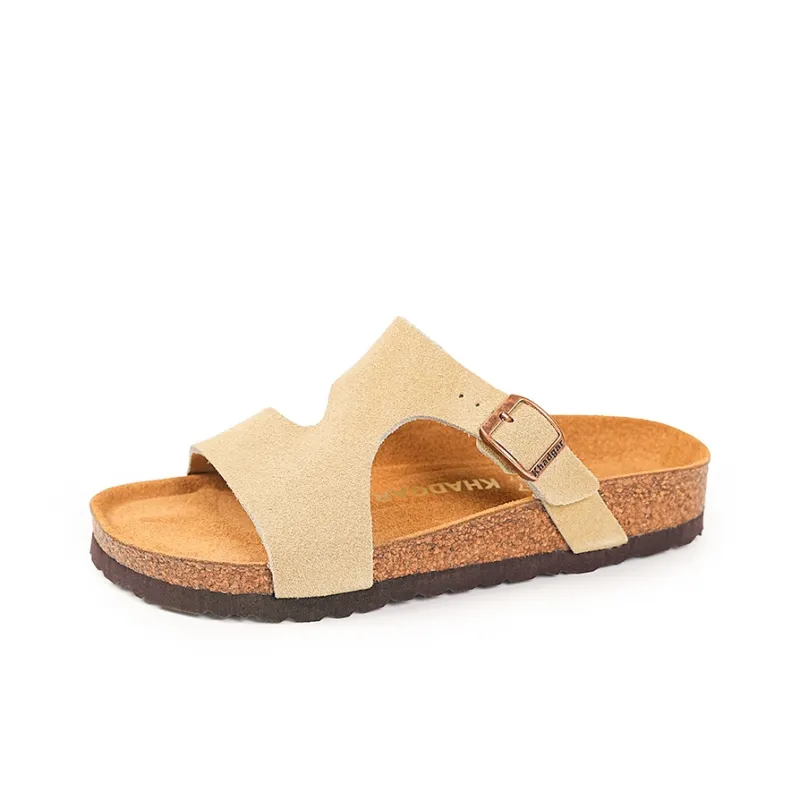 Khadgar EVA Rubber Sole Cork Sole Quiet Slip Resistant Abrasion Resistant Slide Slippers Women's-16