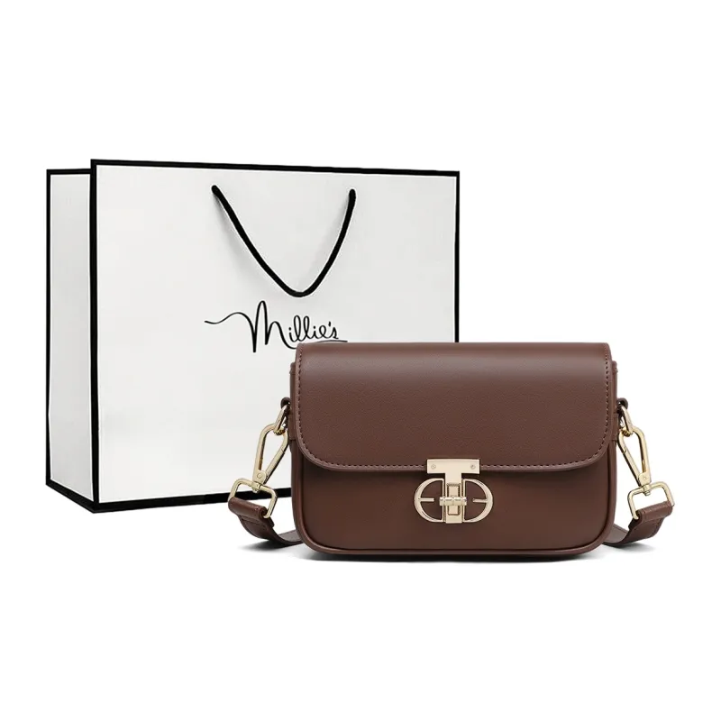 MILLIE'S Cow Leather Underarm Shoulder Bag, Crossbody Bag Regular Women's Coffee-0