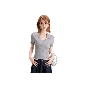FAWENXIANGZI T Shirts Women's Heather Gray