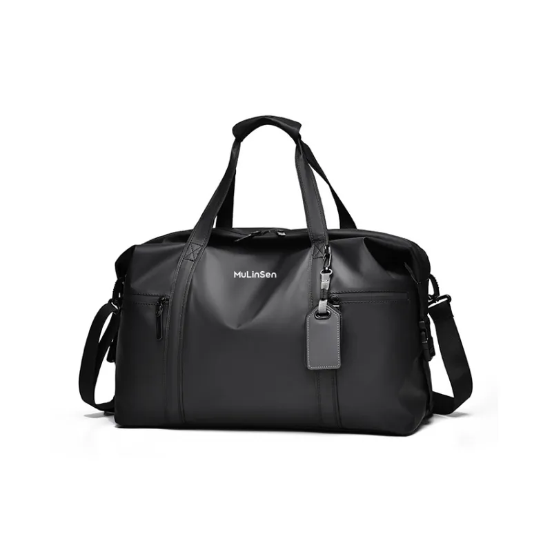 Mulinsen Polyester+PU Travel Bag Unisex Black/Gray-0