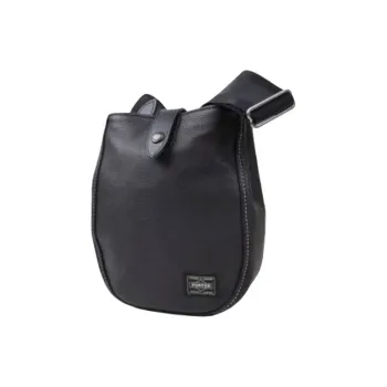 PORTER Cow Leather Shoulder Bag Women's Black