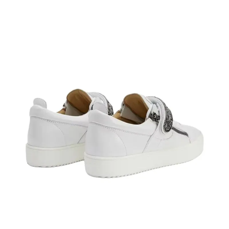 Giuseppe Zanotti/GZ Coby Deluxe Low Top Skateboard Shoes Women's White-3