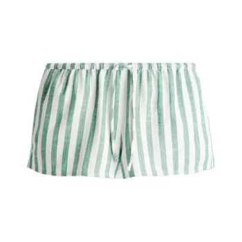 H&M Casual Shorts Women's White/Green Stripes