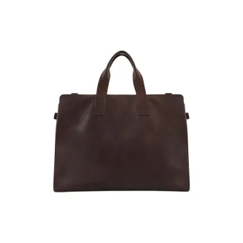 EMPORIO ARMANI Cow Leather Tote Bag, Shopping Bag, Crossbody Bag, Handbag Extra Large Men's Brown