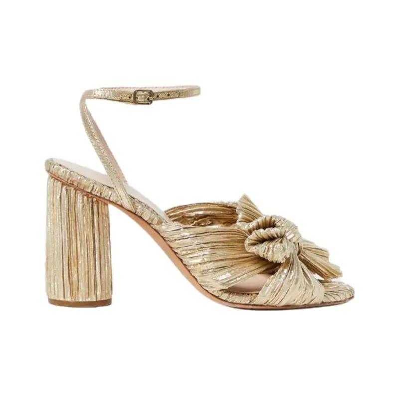 Loeffler Randall Camellia One Strap Sandals 8.8cm Women's Gold-1