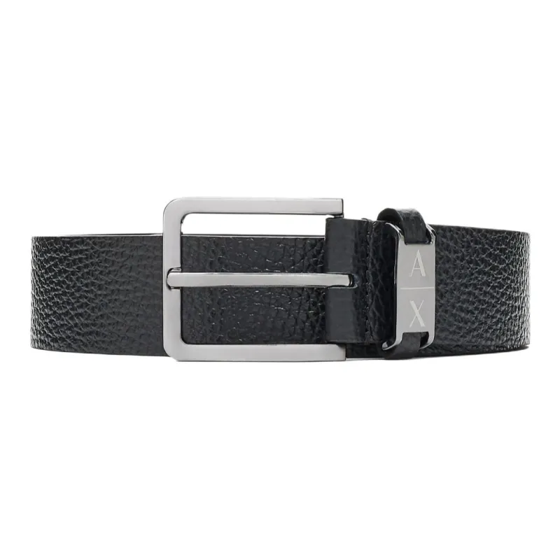 ARMANI EXCHANGEAE 100% Cow Leather Belts Men's Black Width 3.5CM-0