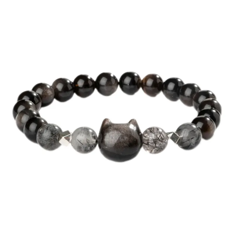JIACUIYUN Obsidian Bracelets Women's-0