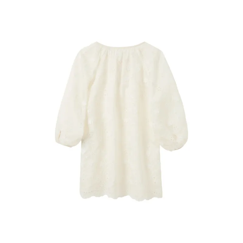 3COLOUR Chiffon Shirts Women's Ecru-1