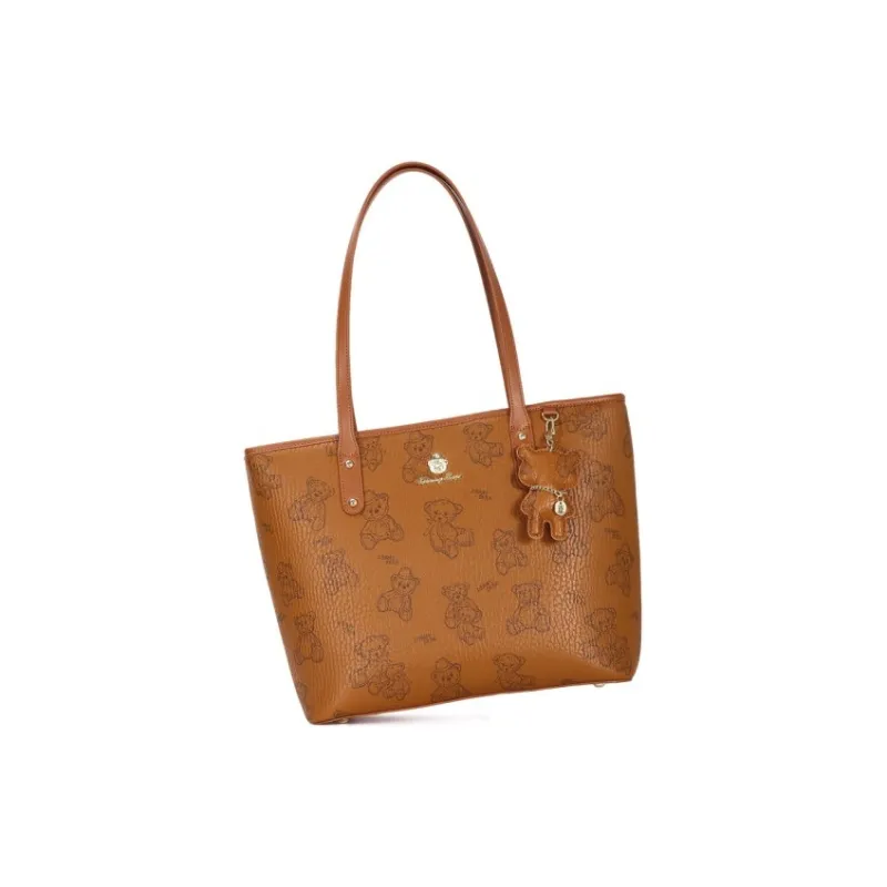 DANNYBEARJEANS PVC Shoulder Bag Tote Women's Cherry Blossom Pink/Creamy Apricot/Cocoa Brown-8