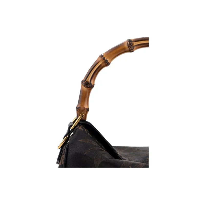 Shanghai Story Mulberry Silk With Viscose Handbag Medium Size Women's Classic Black-2