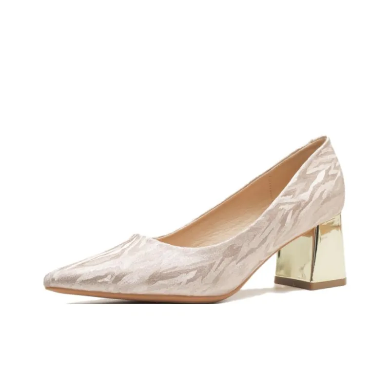 GOSO Chunky Heel High Heels 6CM Women's Champagne-0