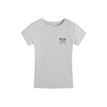 Puppytown T Shirts Women's Heather Gray