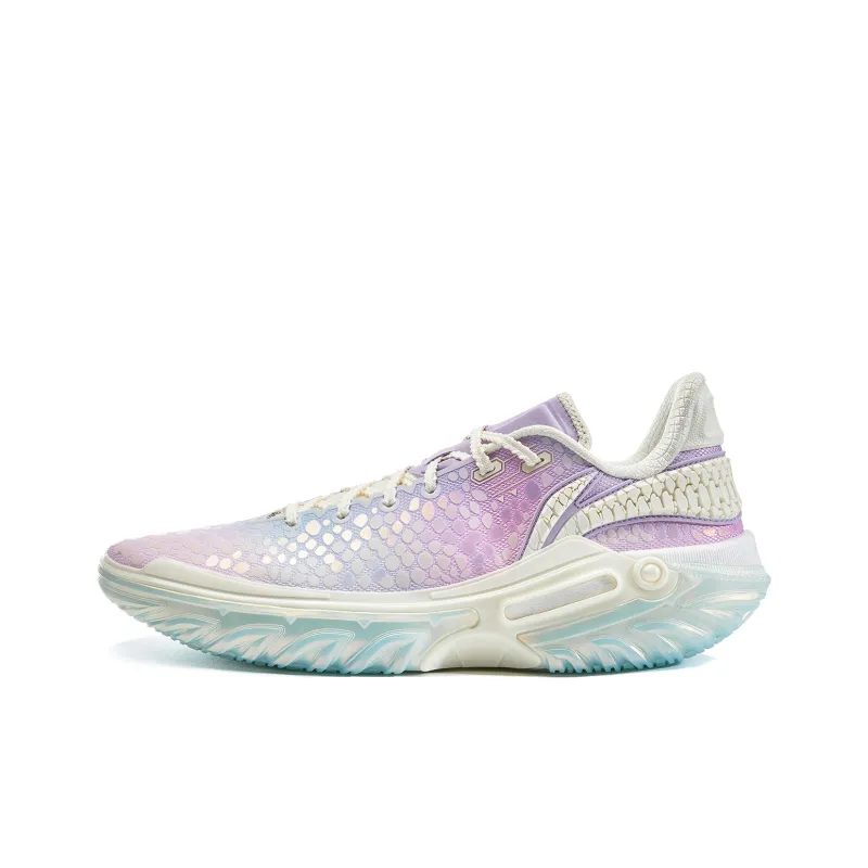 LiNing Jie Ao 2 Slip Resistant And Abrasion Resistant Grip Low Top Basketball Shoes Men's White Purple-0
