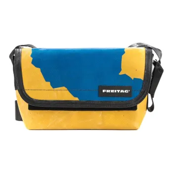FREITAG Polyester Messenger Bag, Crossbody Bag, Shoulder Bag Unisex Yellow & Blue