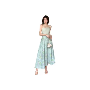 GUOZHEN Slip Dresses Women's Green