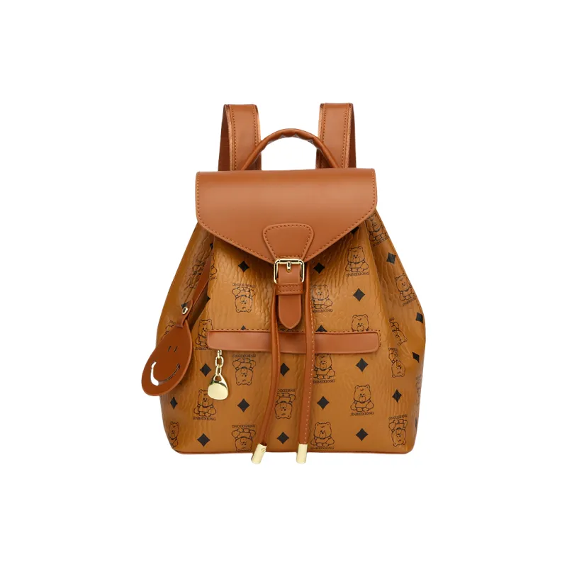 BAODIDAISHU PU Backpack Women's Black/Yellow/Beige/Pink-0
