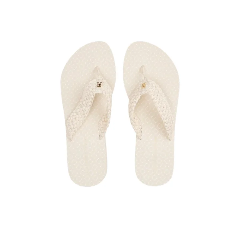 Tommy Hilfiger TH Monogram EVA Abrasion Resistant Flip Flops Women's Beige-3