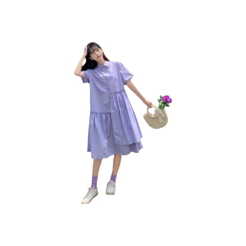 Mu Qingqing Short Sleeved Dress Women's-0